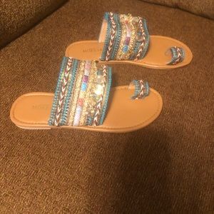 Morbarrz ethnic style BoHo turquoise sandals